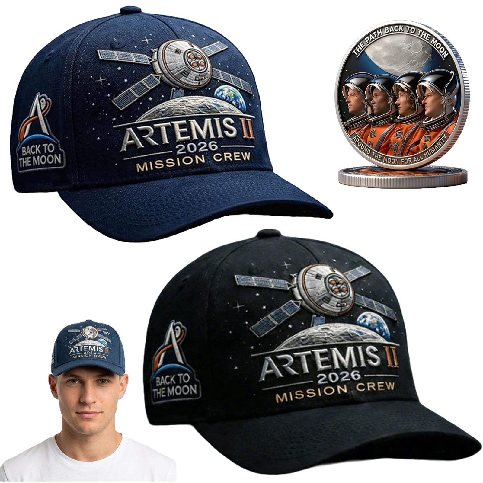 Artemis II Lunar Mission Commemorative Cap, Back to the Moon Lunar Mission Hat, Adjustable Artemis 2 Space Gift — view 10