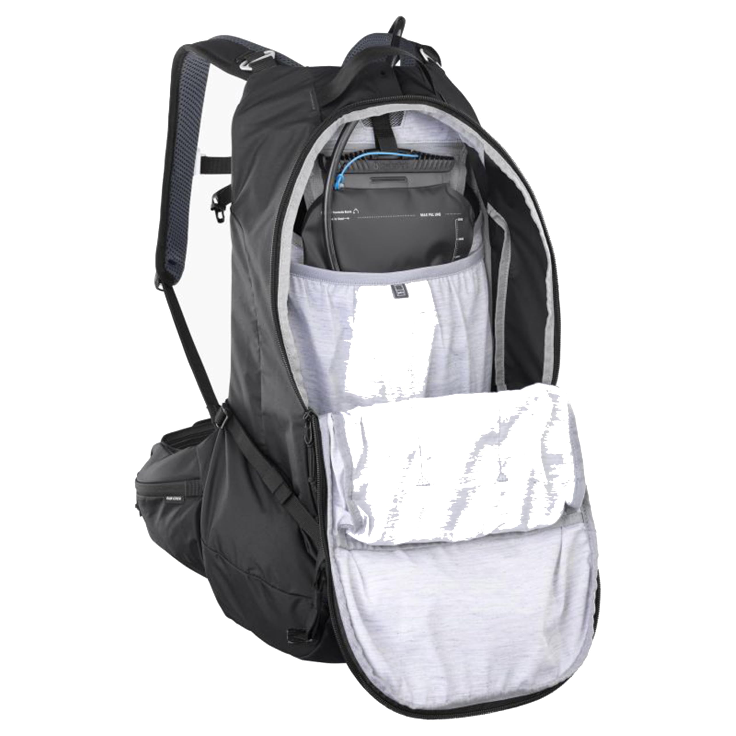 EVOC TRAIL PRO BLACKLINE 26 Protektorrucksack (leichter Rucksack mit Rückenprotektor, inkl. Trinkblasenfach, optimaler Sitz, S/M), Schwarz
