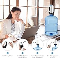 Vista 4 de cs-q2 Dispensador eléctrico de agua - Bomba de carga USB de 5 galones con pantalla LED, interruptor automático de botella de agua potable (blanco)