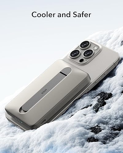 Miniatura 7 de ESR Cargador portátil MagSafe de 5,000 mAh, cargador portátil MagSafe de 0.6 pulgadas, certificado Qi2 de 15 W, cargador MagSlim USB-C de 20 W con