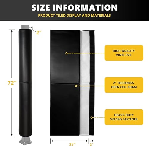 Miniatura 26 de Almohadilla para bastón de baloncesto, almohadillas de seguridad resistentes para protección del jugador, 72 pulgadas de alto, acolchado protector