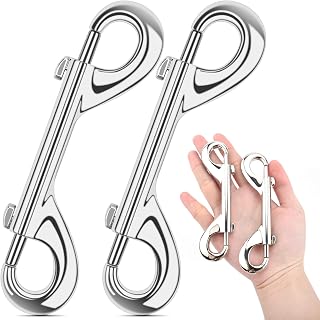 ERKOON Extra Large 4.7 inch Double Ended Bolt Snaps Hooks 220lbs Load Capacity Zinc Alloy Buckles for Cats Dogs Horses Heavy Duty Trigger Snap for Water Bucket/Horse Feed/Hammocks/Key Chain (2 Pack)