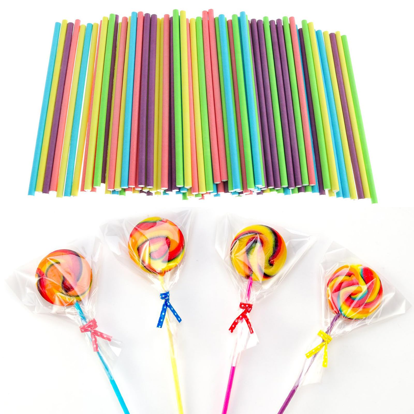 Cake Pops Stiele, 100 Stück Bunt Cakepop Stiel, Cake Pop Stiele