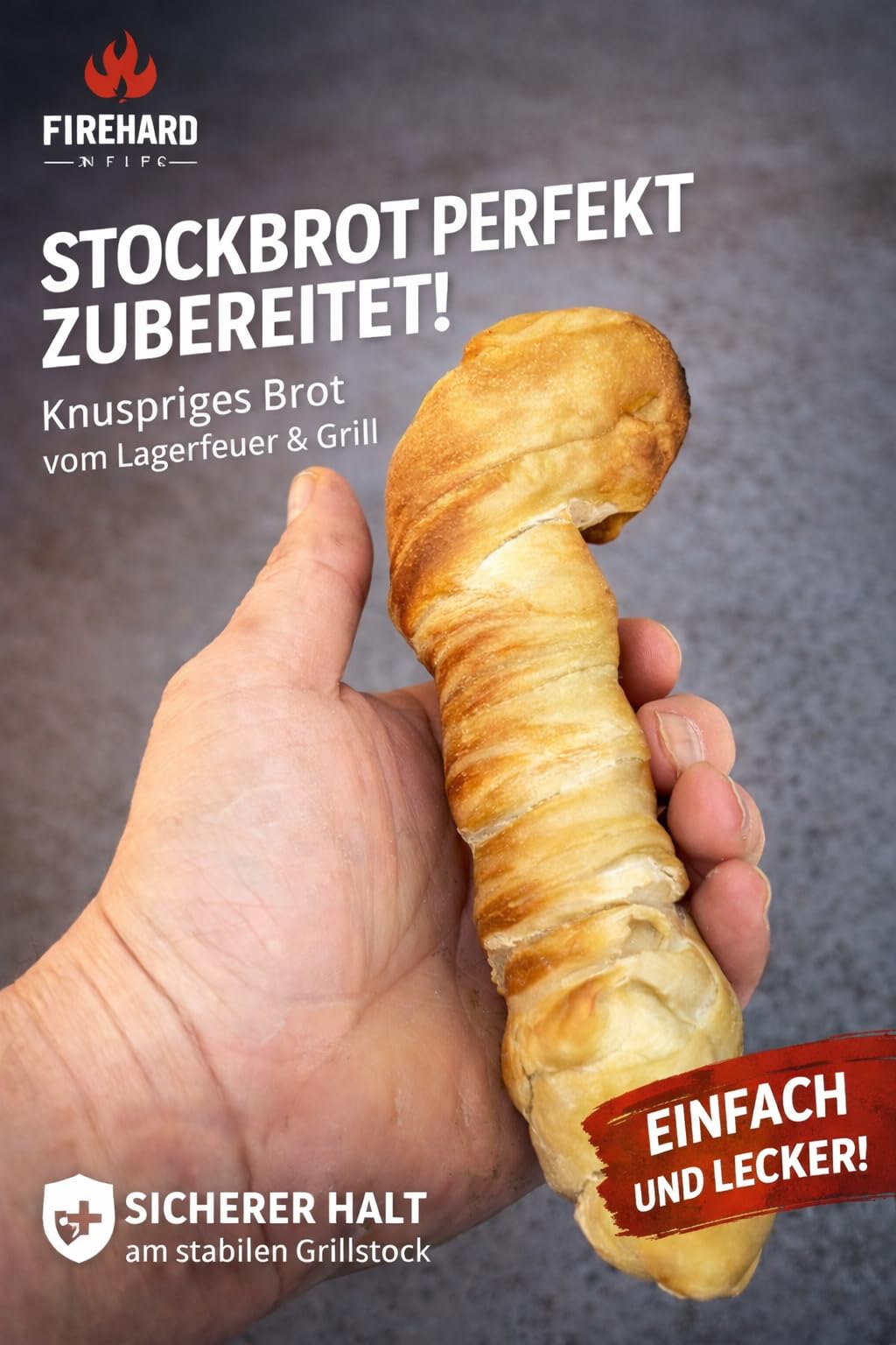 2 X Stockbrotstöcke aus Buchenholz 100 cm mit Edelstahlrohr, Stockbrotspieße Weinachtsmarkt, Grillspieße 100 cm, Grillrohr, lagerfeuer, Stockbrot, Knüppelbrot