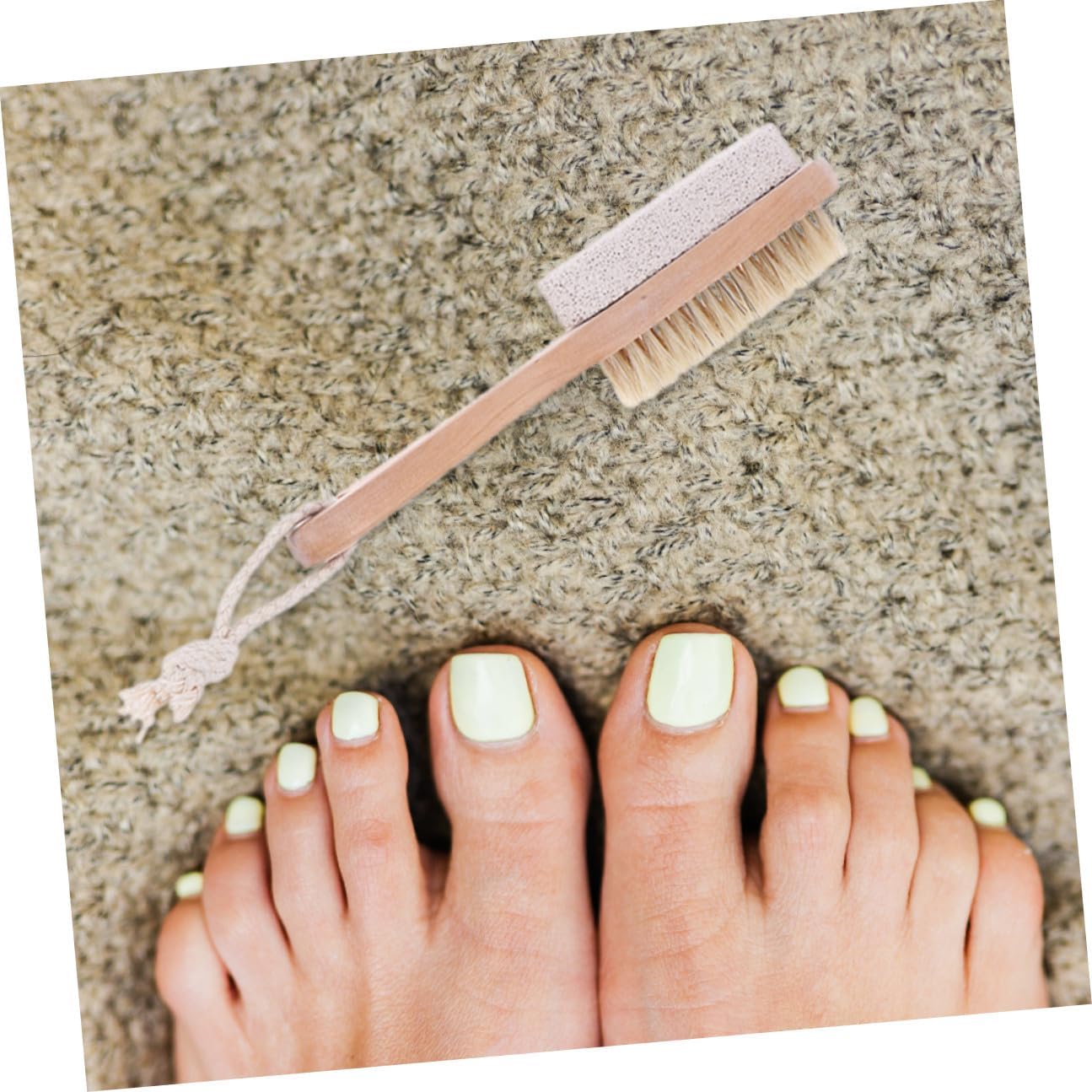 3pcs Dual-Side Foot Brush and Pumice Stone Set with Natural Bristles and Volcanic Lava for Dead Skin Removal and Exfoliation, Foot Care Scraper for Shower Pedicure Treatment