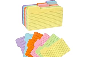 Koogel 3 x 5 Inch Tabbed Notecard Organizer with Dividers