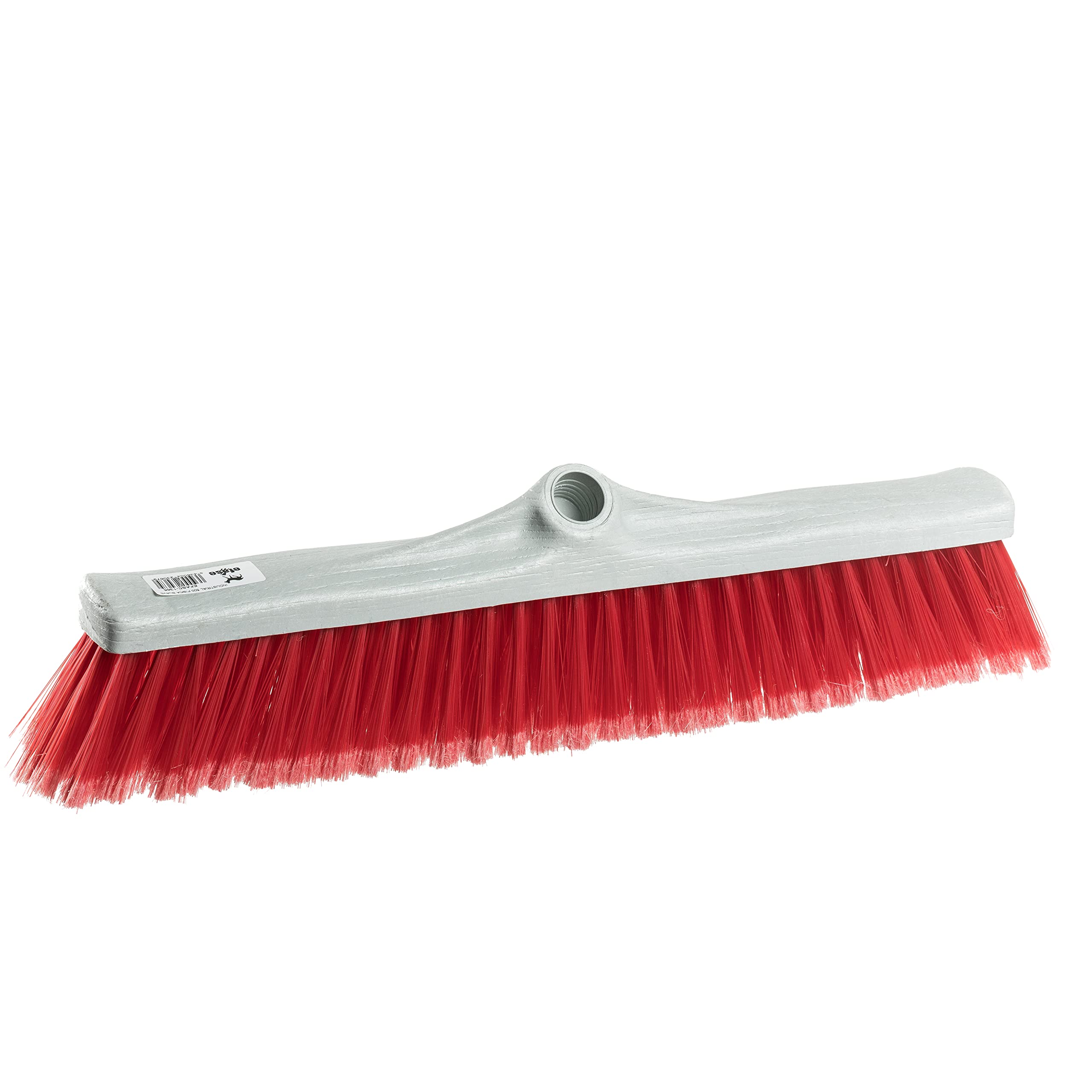 Cepillo barrendero Industrial 50 cm Fibra Suave PVC con Mango Madera. Color Rojo