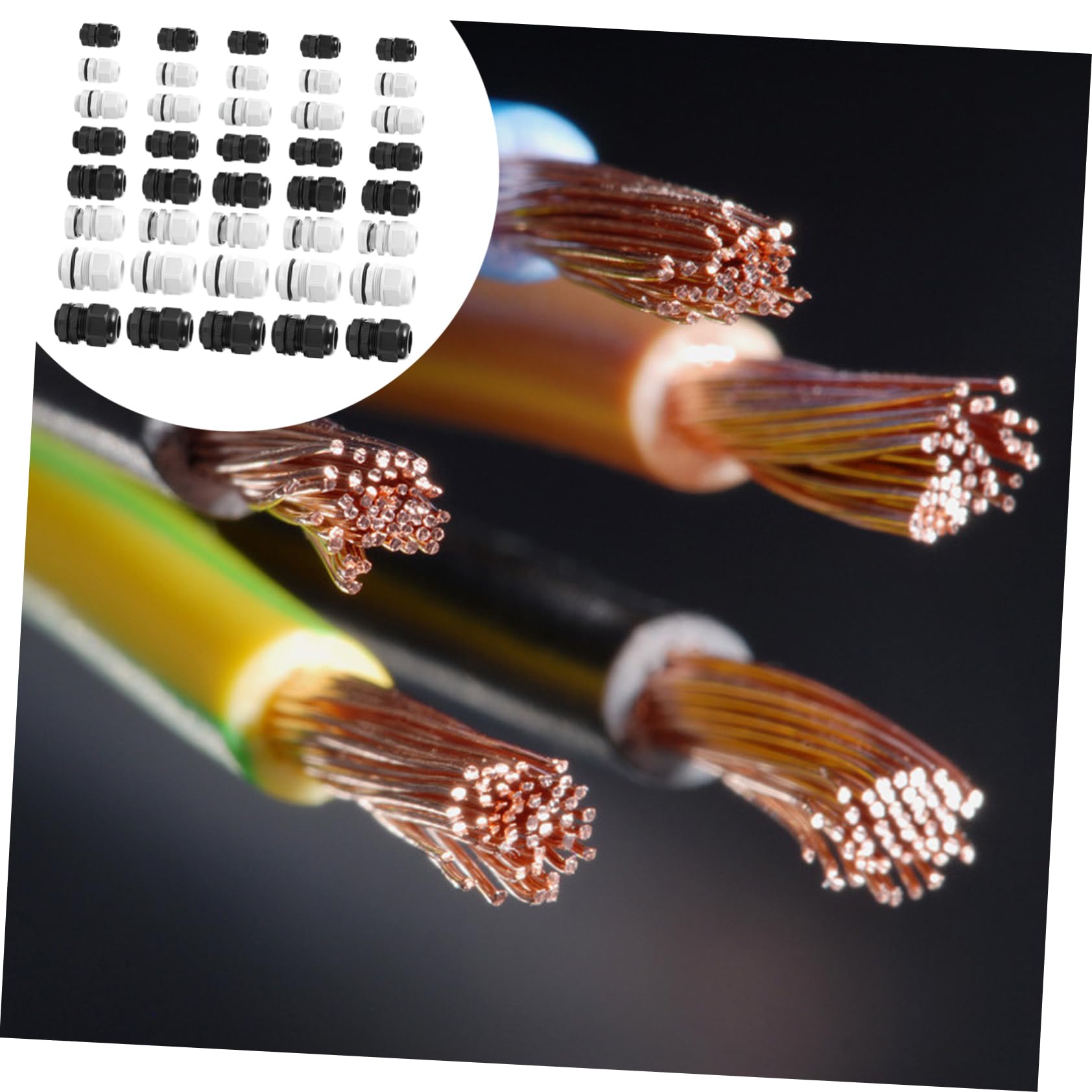 DOITOOL 40piezas Prensaestopas Conectores De Cable Juntas Prensasestopas Para Cables Prensaestopas De Plástico Para Uso Exteriores