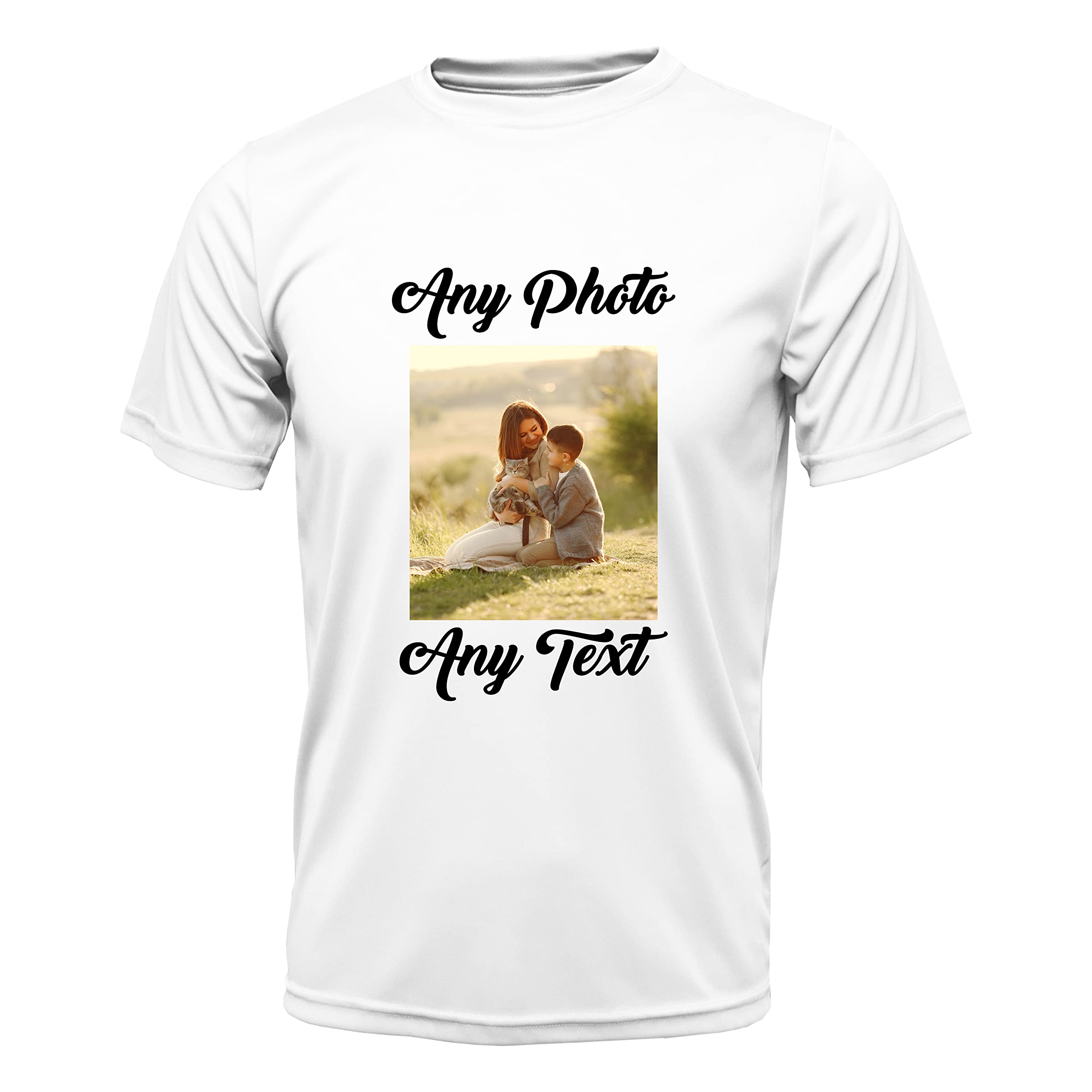 Yaaagz Unisex White Personalised T-Shirt - Customised Image/Picture/Photo/Text