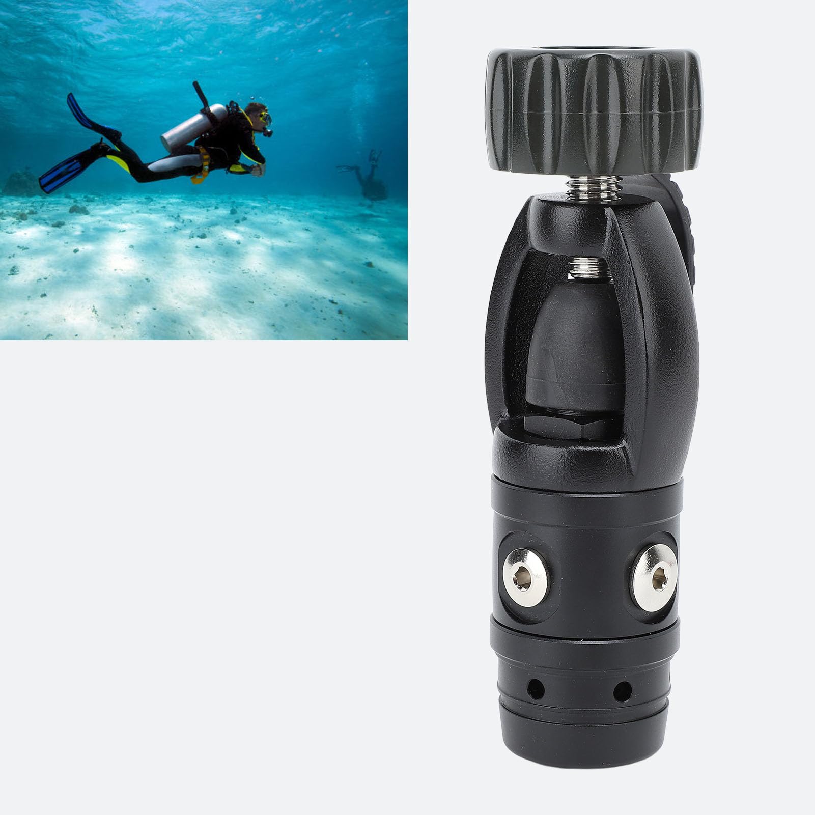 Regulador profesional de buceo, sistema de yugo de primera etapa, aleación de aluminio de alto rendimiento, control de flujo de aire de precisión para buceo profundo, cueva y agua fría