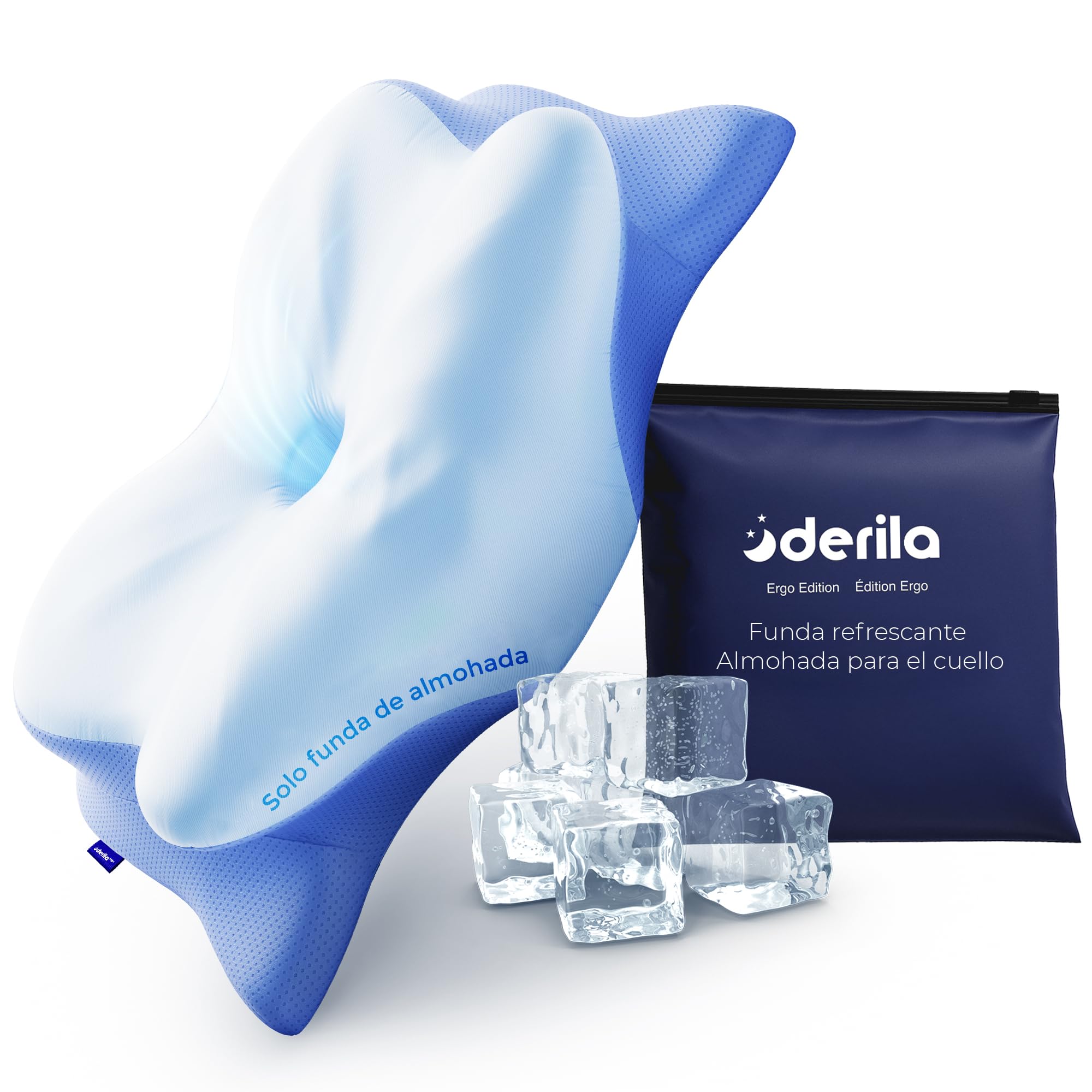 Derila Ergo Capa de Travesseiro Cervical Almofada de Pescoço para Dormir - Capa Ergonômica para Travesseiro Contorno Cervical (54 x 36 x 12 cm) Somente Fronha