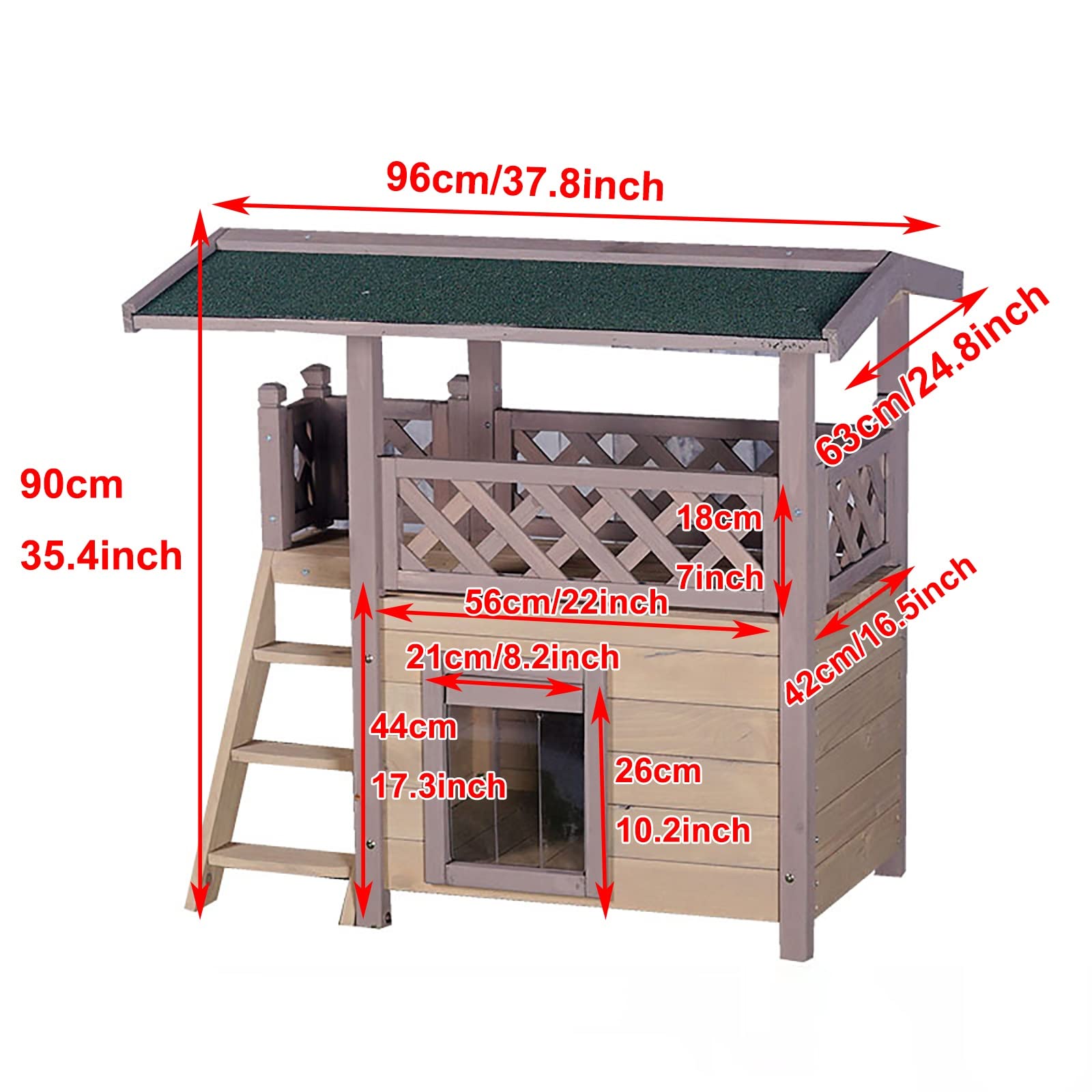 Aivituvin Niche D'extérieur Isolée Pour Chat D'hiver Résistante Aux