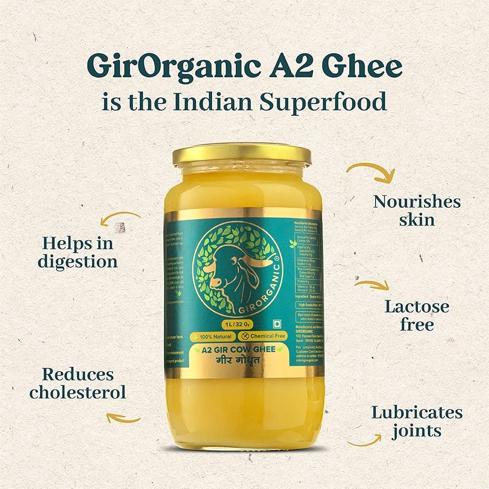 Organic Grass Fed A2 Ghee Clarified Butter from Unsalted