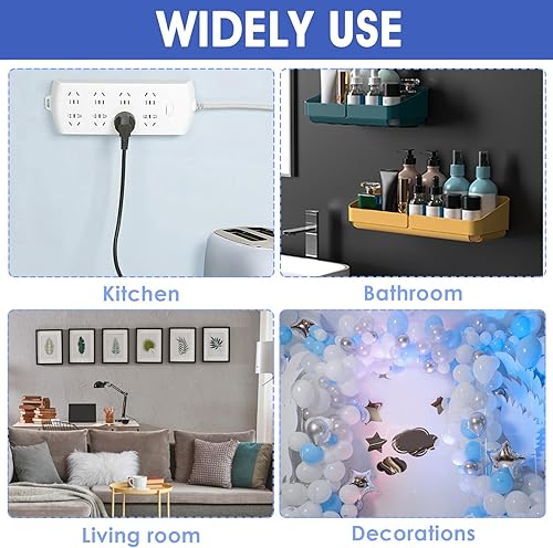 Miniatura 6 de 16 pares (32 tiras) sin clavos para colgar cuadros, tiras resistentes para colgar cuadros, cinta extraíble de gancho y bucle, sin daños para colgar