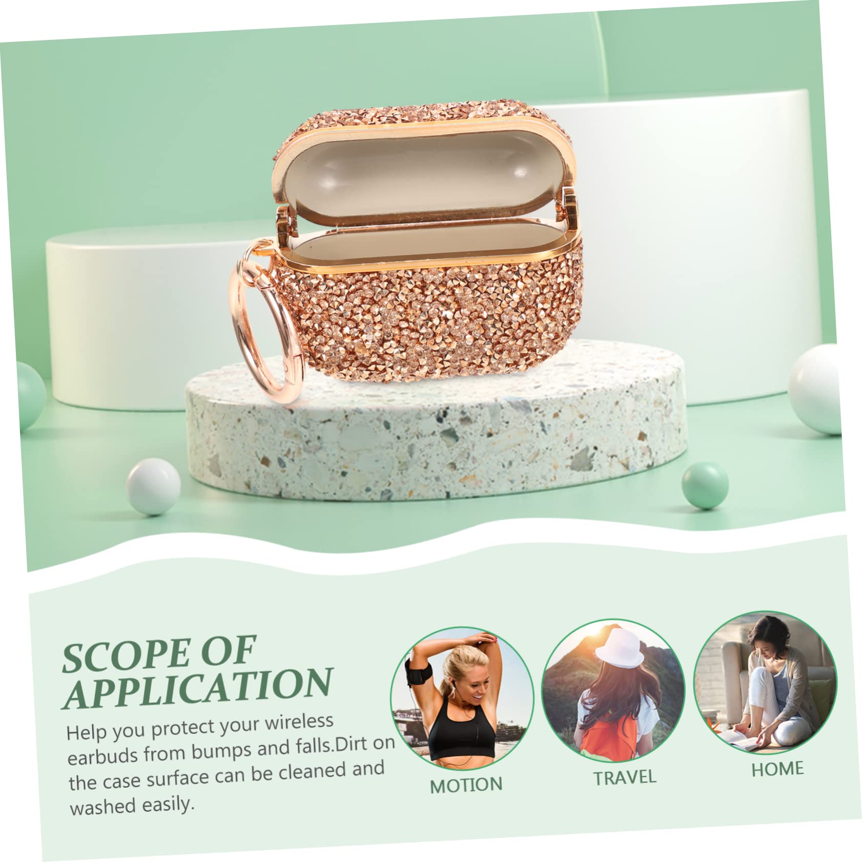 DOITOOL 4 Piezas Estuche Protector Segunda generación Protector Auriculares Estuche Auriculares Funda anticaída para decoración Leopardo inalámbricos Diamante
