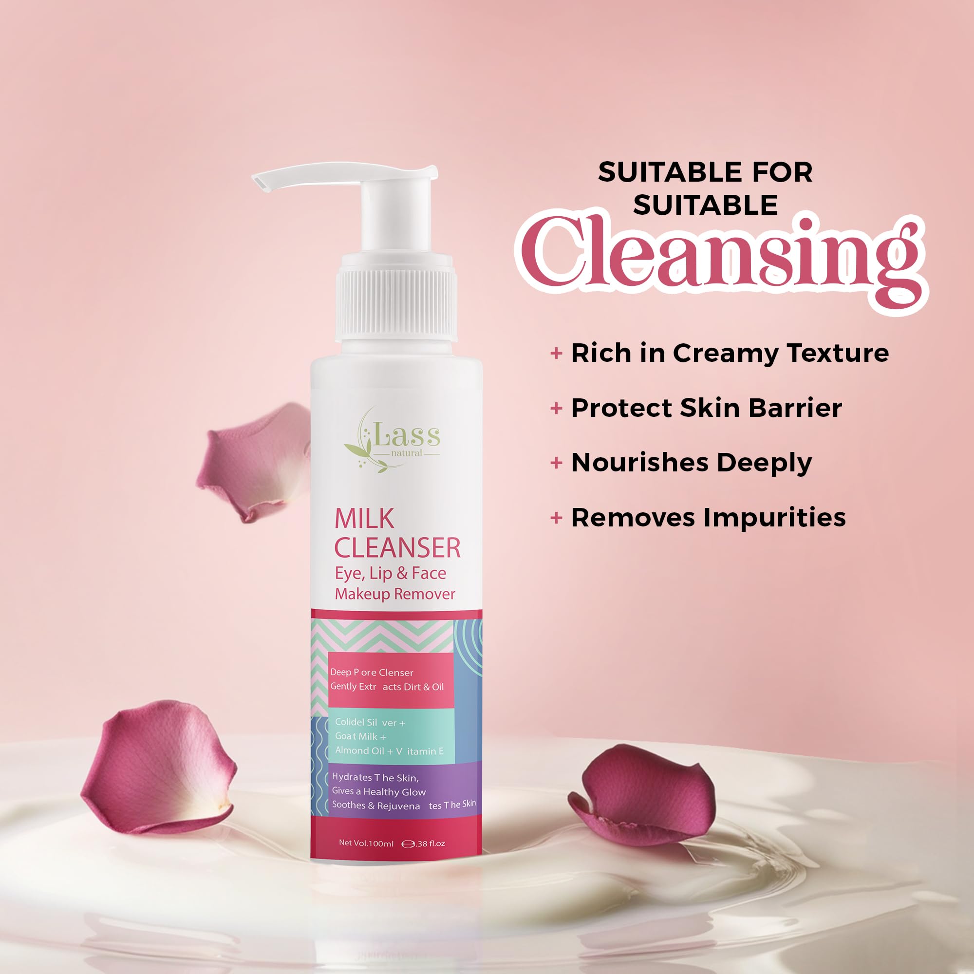 Lass Natural Cleansing Milk For Deep Pore Cleansing - Image 3 thumbnail