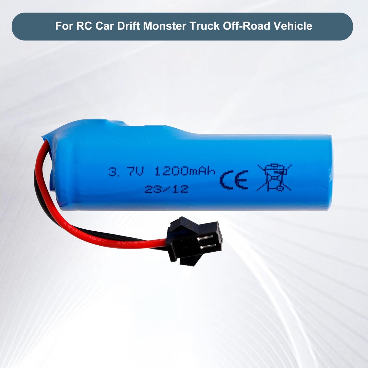 Battery 3.7V 1200mAh Li-ion Rechargeable Battery with USB Charger Cable SM-2P Plug for RC Car Drift Monster Truck Off-Road Vehicle Remote Control Car High-Speed Climbing Racing