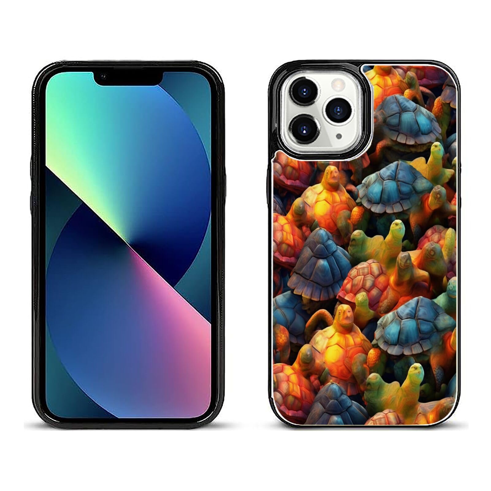 Elgzigok Card Wallet Phone Case for iPhone 12 Pro Max with Turtle-aa37 Pattern - Multi-Card Slots, Hands-Free Kickstand, Rugged Shockproof Protection, Magnetic Closure