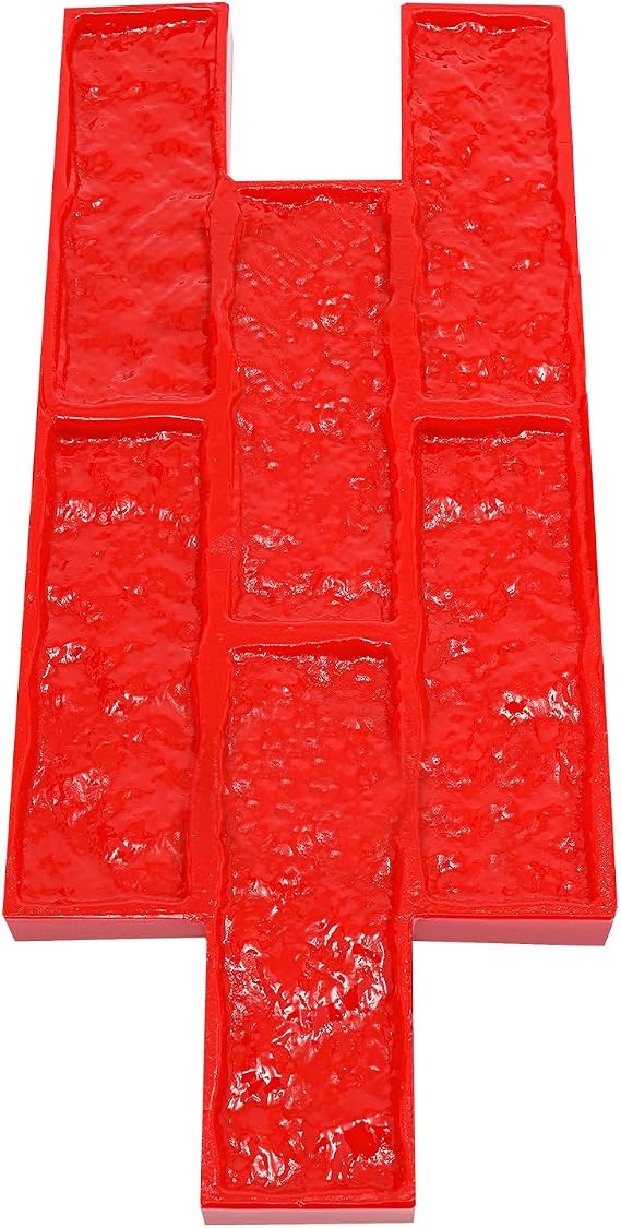 Concrete Stamp Realistic Concrete Texture Mat Concrete Stamping Mold Cement Stamp for Concrete Decorative for Wall & Floor Imprinting Concrete, Red (19.29 * 7.87 in)