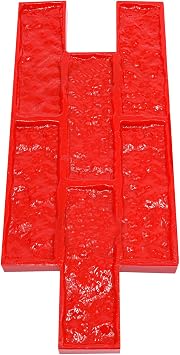 Concrete Stamp Realistic Concrete Texture Mat Concrete Stamping Mold Cement Stamp for Concrete Decorative for Wall & Floor Imprinting Concrete, Red (19.29 * 7.87 in)