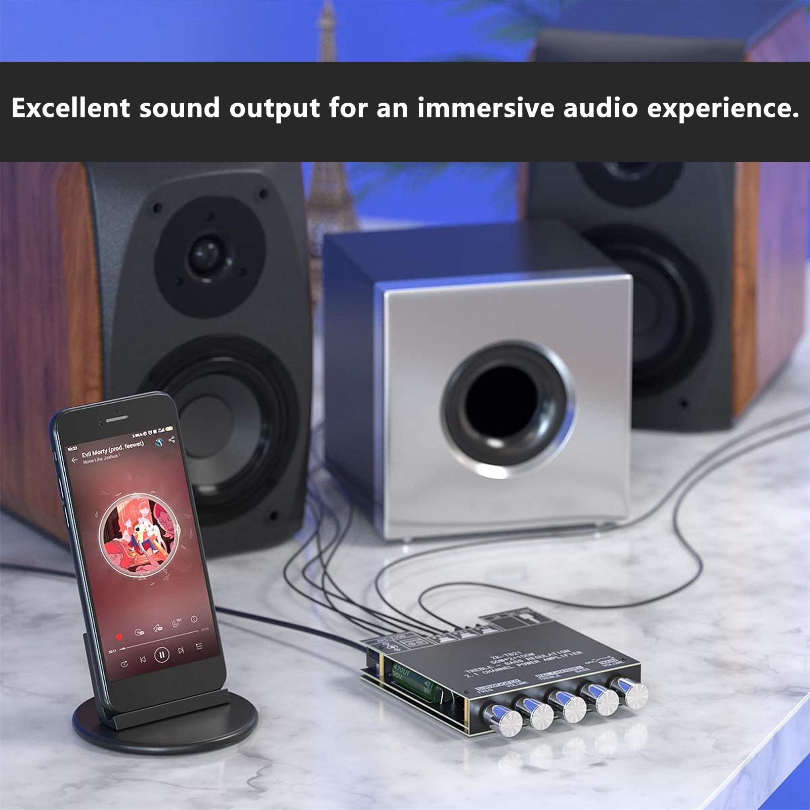 Amazon | サブウーファー付き 2.1 チャンネル Bluetooth パワーアンプ