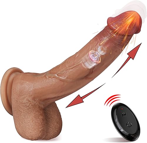 Vibrador de consolador de empuje con 8 modos de empuje, consoladores de 9.5 pulgadas para mujeres, consolador vibrador realista de punto G, juguetes