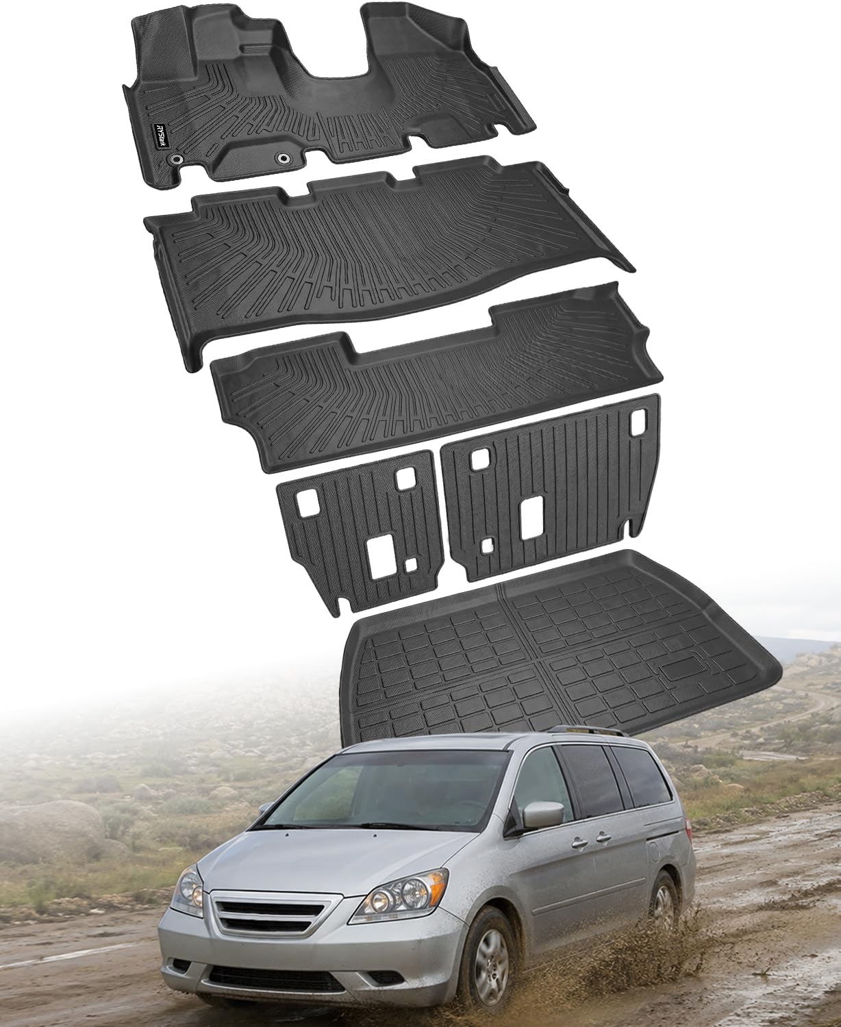 RYStark Compatible with Honda Odyssey 2005-2010 Floor Mats & Cargo Liner