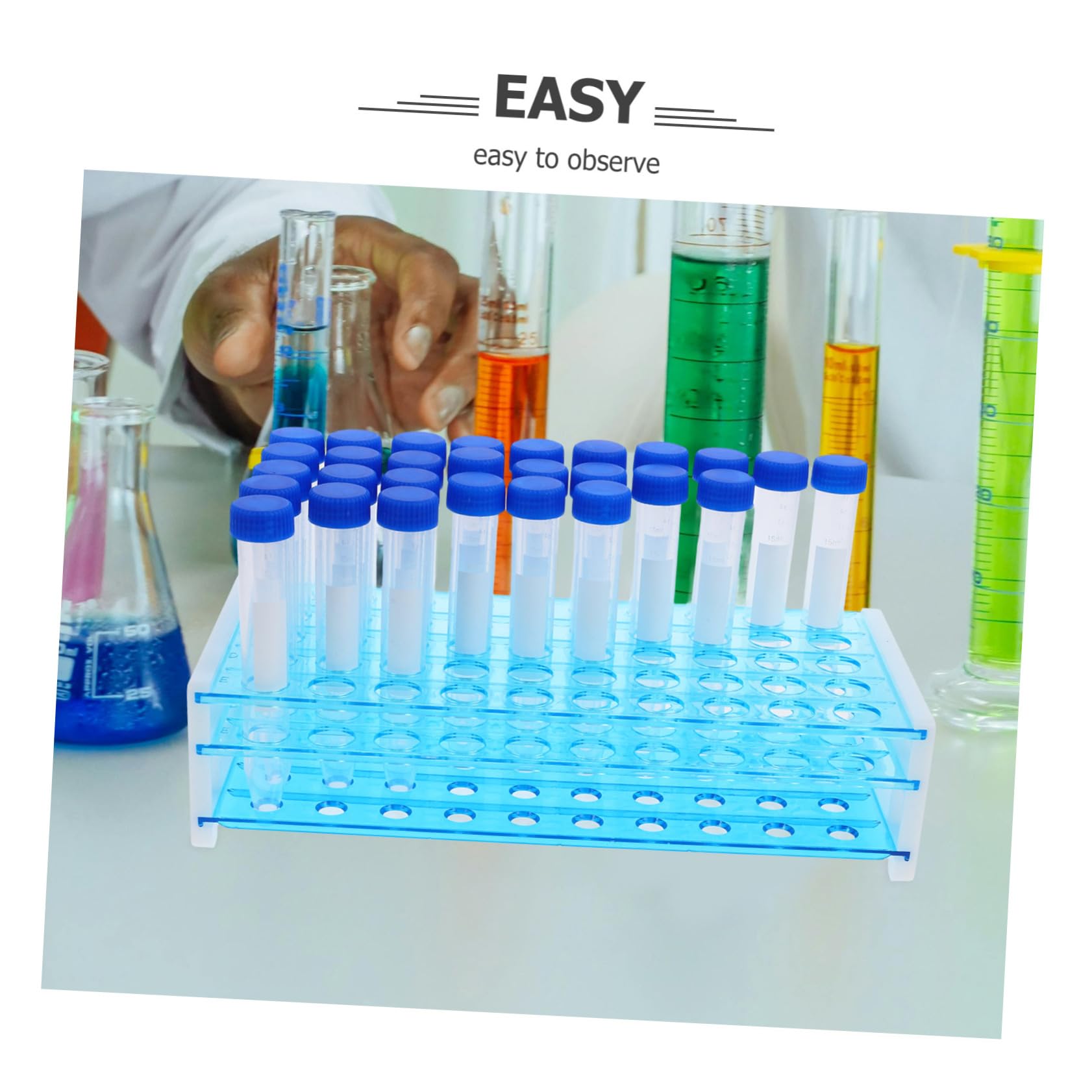 Zentrifugenröhrchen mit Schraubverschluss 100 Stück aus Kunststoff 15 Ml und 2 Abnehmbaren Reagenzglasgestellen für Labor und Wissenschaftliche Experimente
