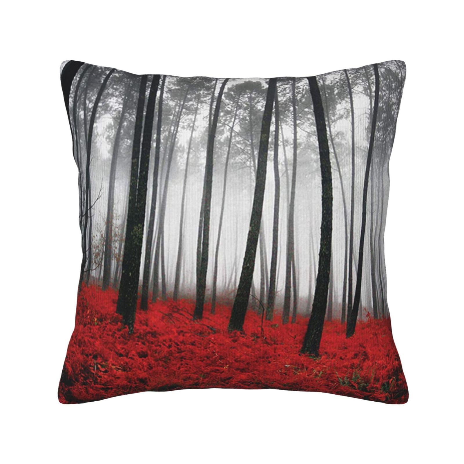 Housse de coussin velours côtelé woodland fantasy chic pour déco canapé salon