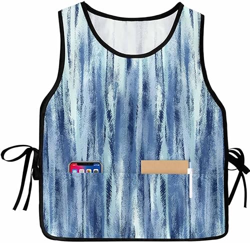 Painting Brush Unisex Cobbler Apron with 2 Pockets Vest, Cleaning Smock Apron for Work Chef Kitchen - 1 Pack
