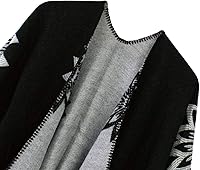 Vista 12 de Urban CoCo Poncho de colores para mujer, chal con frente abierto, color en bloques