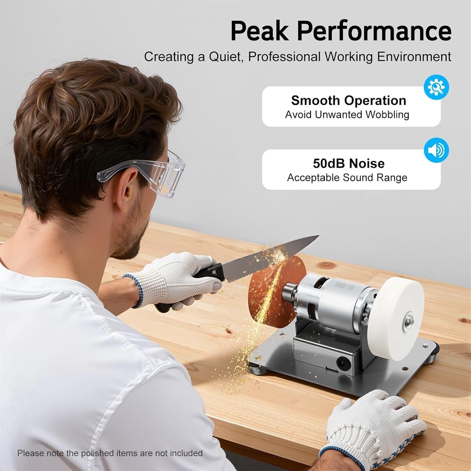Multi-Function Desktop Mini Electric Grinder | 2-in-1 Sharpening/Polishing Machine for Knives, Tools & DIY Projects (Pure Copper Motor)