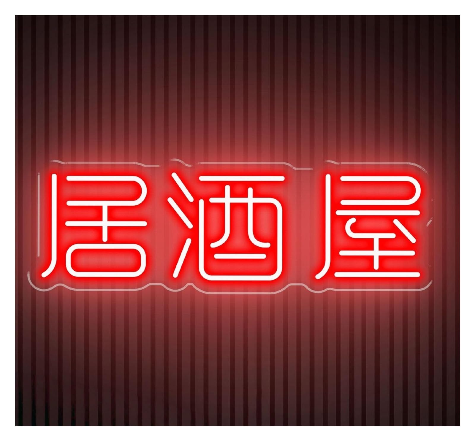 RONGCH Hanging Art Signs Japanese Izakaya Neon Sign Tokyo Bar Decor Kanji Light Gameroom Bedroom Livingroom Birthday Party Wall Decoration 48cm