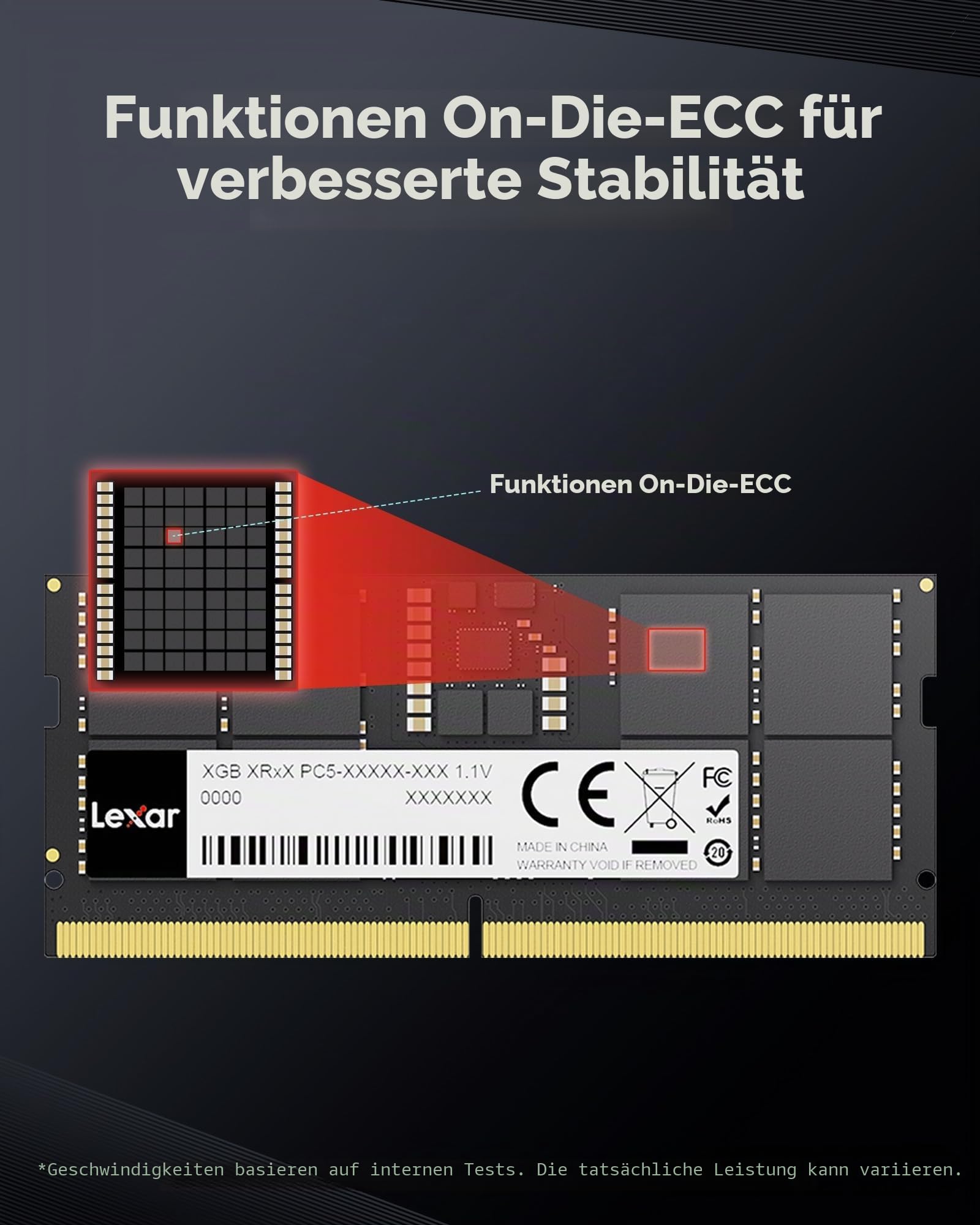Lexar SODIMM 24GB DDR5 RAM 5600MHz CL46, 262pin DDR5 SODIMM Laptop RAM, Hochleistungs-Gaming DRAM SO-DIMM für Laptop Speicher/All-in-One Intel NUC mini-PC, 1.1V, CL46-45-45-90