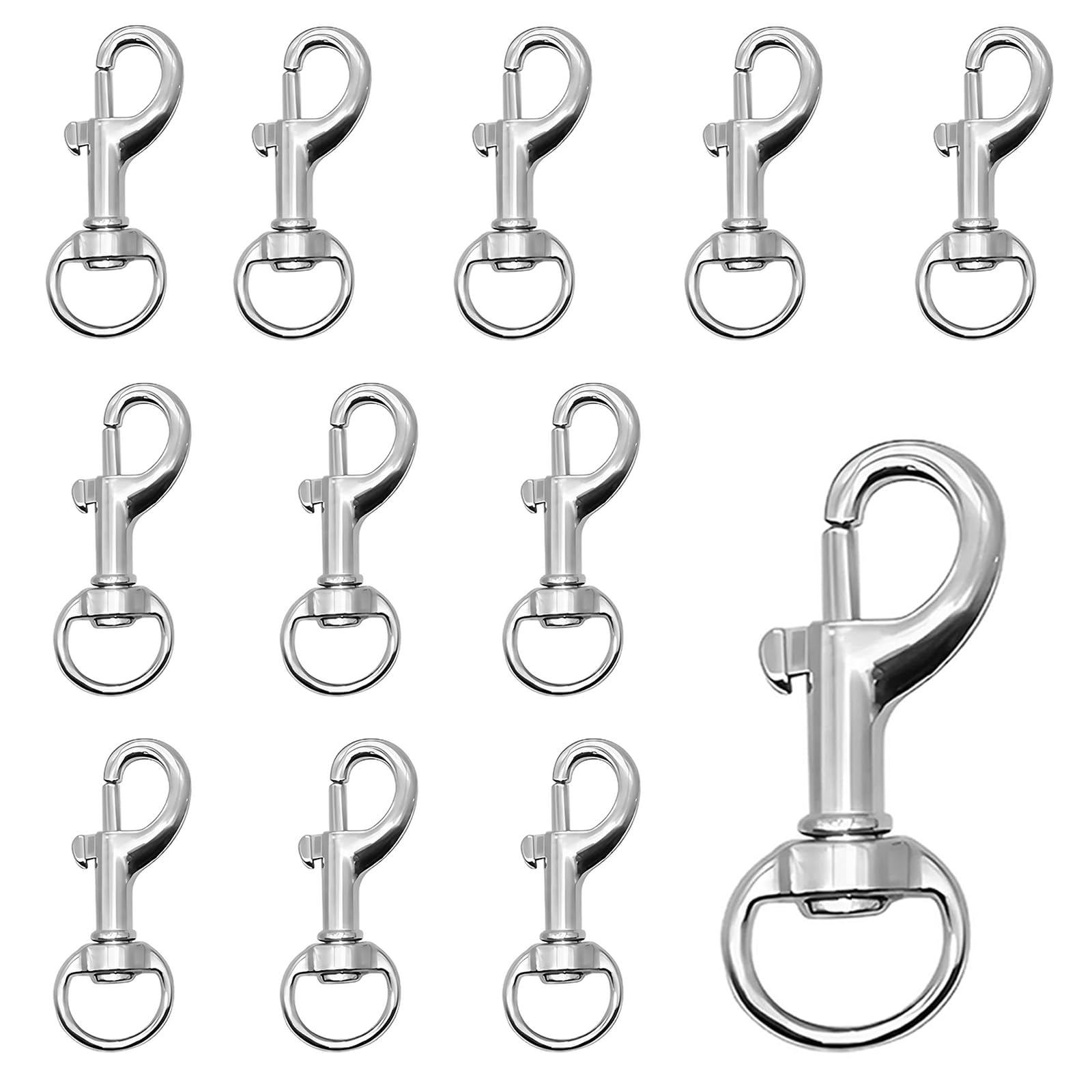 Trigger Clips Clasp,12 PCS Keyring Clip Dog Lead Dlips Swivel Snap Hook 360° Rotating Dog Lead Clips Secure Carabiner Clasps for Keyrings Leash Collars DIY Crafts and Outdoor Gear