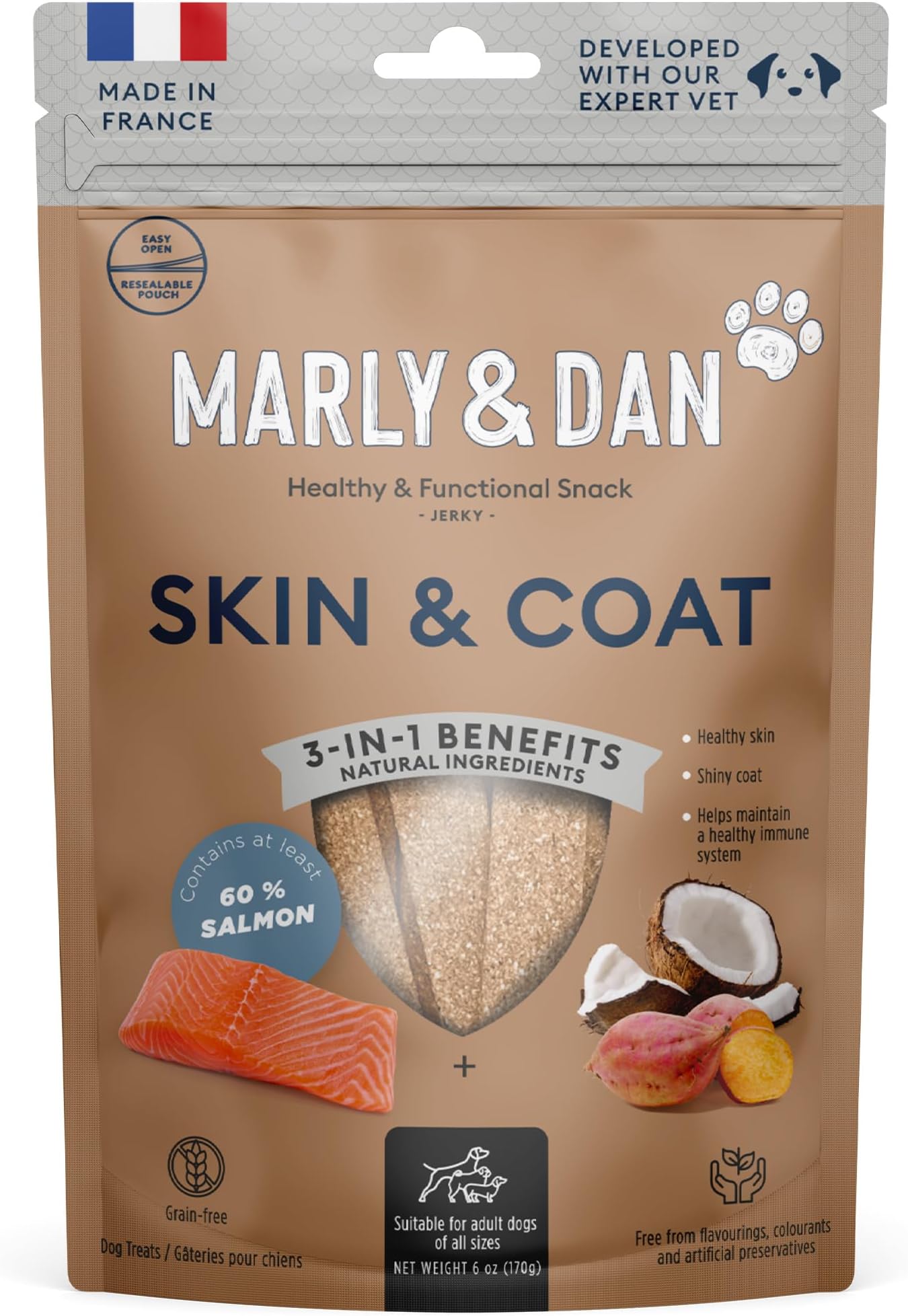 Authority Sensitive Stomach and Skin Salmon Jerky Dog