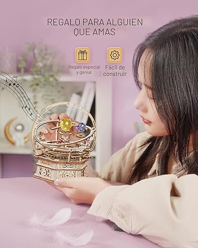 Miniatura 5 de ROKR Rompecabezas 3D para Adultos - Kit de Caja de Música Noche Estrellada - Rompecabezas de Madera Regalos de Ciencia para Adultos - Regalos para