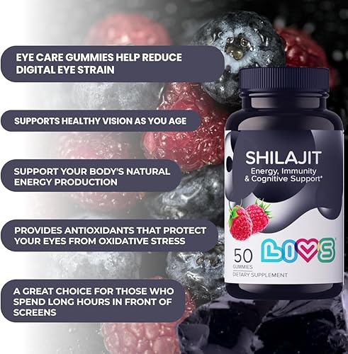 Miniatura 4 de LIVS Shilajit - Gomitas Shilajit puro del Himalaya de 10,000 mg con ácido fúlvico y oligominerales, máxima potencia y fuerza para absorción, energía