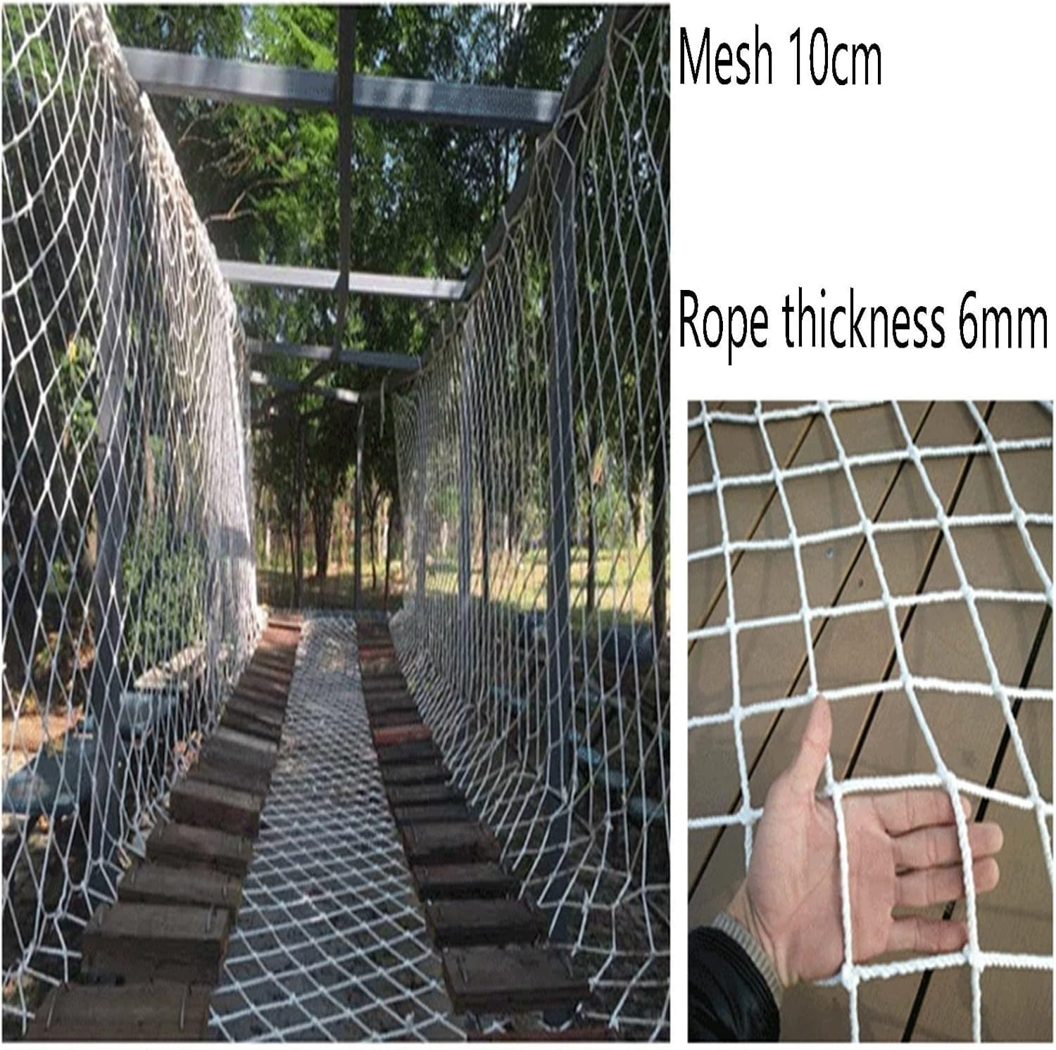 Kindersicherheitsnetz, Balkongeländerschutz, Nylonseil, sichere Gartendekoration, Treppensturzprävention(5cm Mesh,4x5m(13.1x16.4ft))