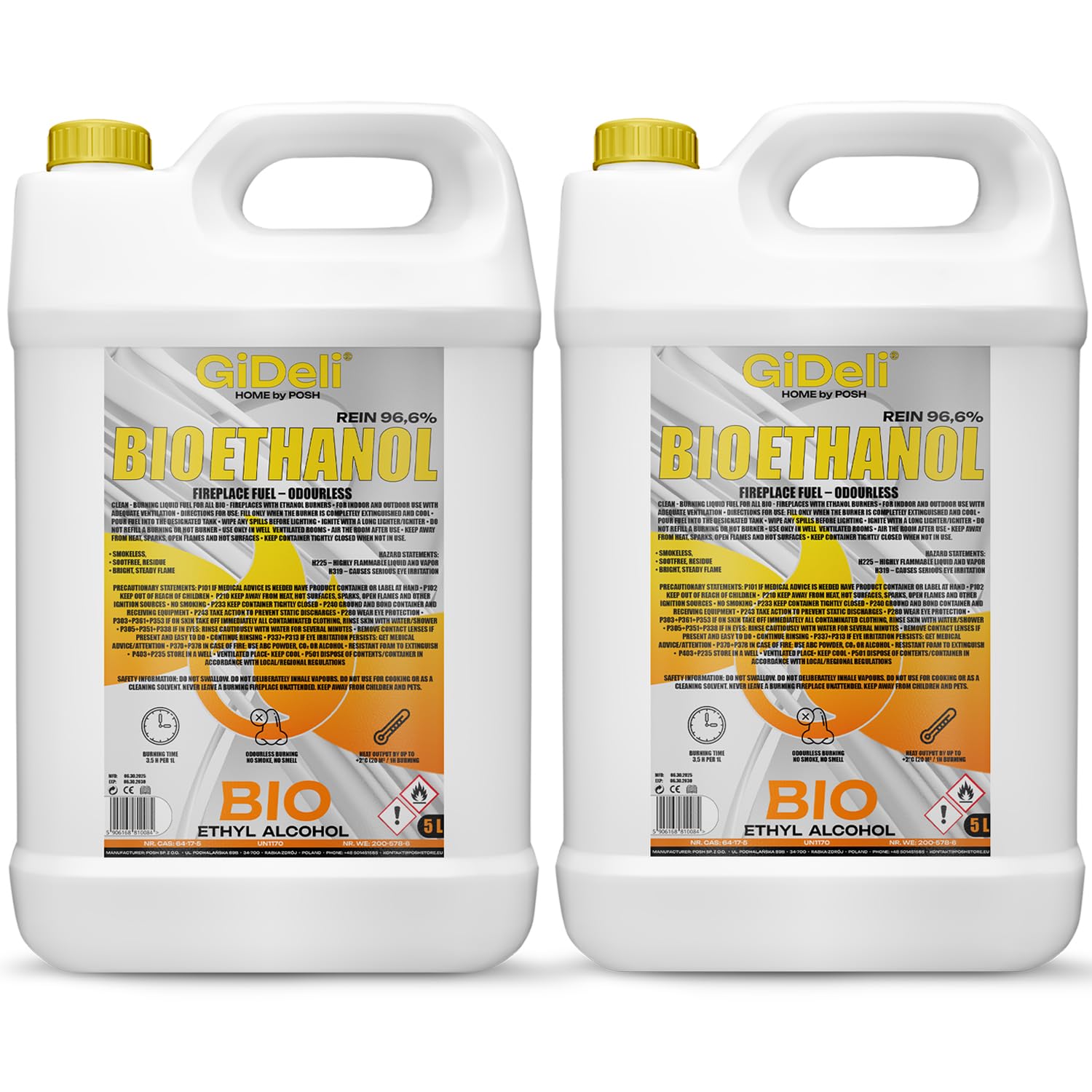 GiDeli Bioéthanol Parfum Forestier 96,6 % éthanol Pour