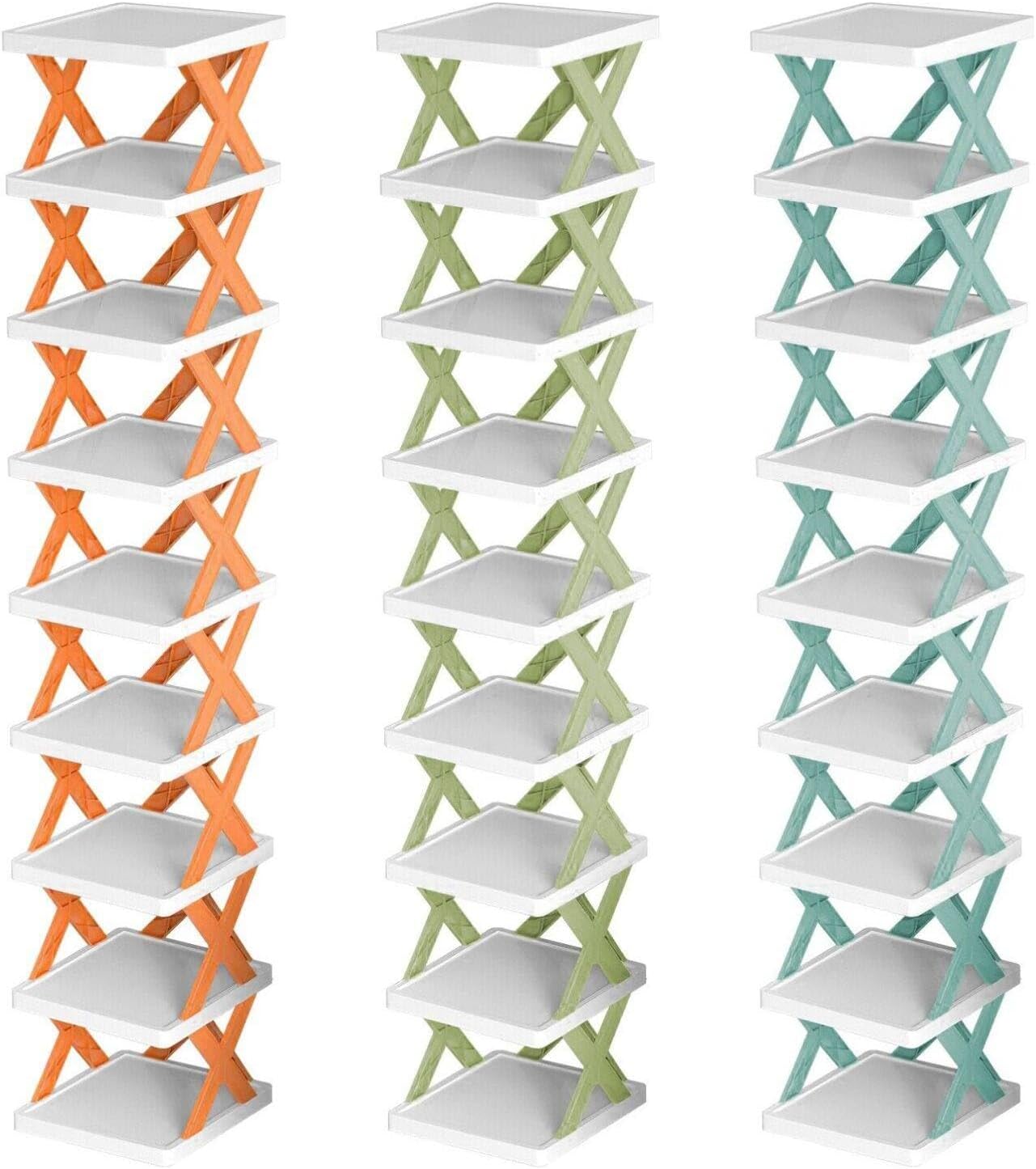 Kichvoe 9tiers Tall Shoe Rack Organizer Stackable Freestanding Shoe Storage for Entryway Moisture-Resistant Design Easy Assembly Space-Saving