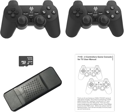 Miniatura 6 de Consola de juegos retro, palo de juego retro inalámbrico, videojuegos Plug and Play para juegos nostálgicos de TV, más de 10,000 juegos y 9