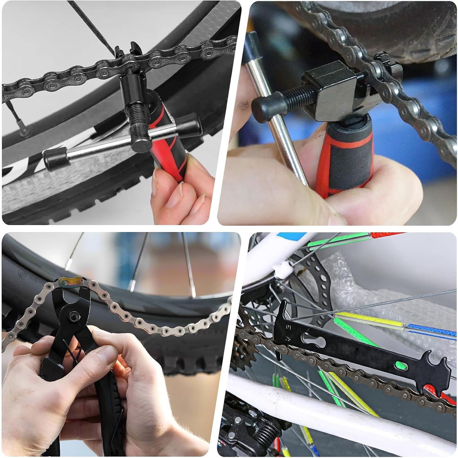 Smagliacatena Bici Professionale con Tagliacatena Attrezzo per Catena Bici, Pinza Catena Bici, Catena Usura Misurazione per 6-12S, Rottura Rapida Precisa della Catena