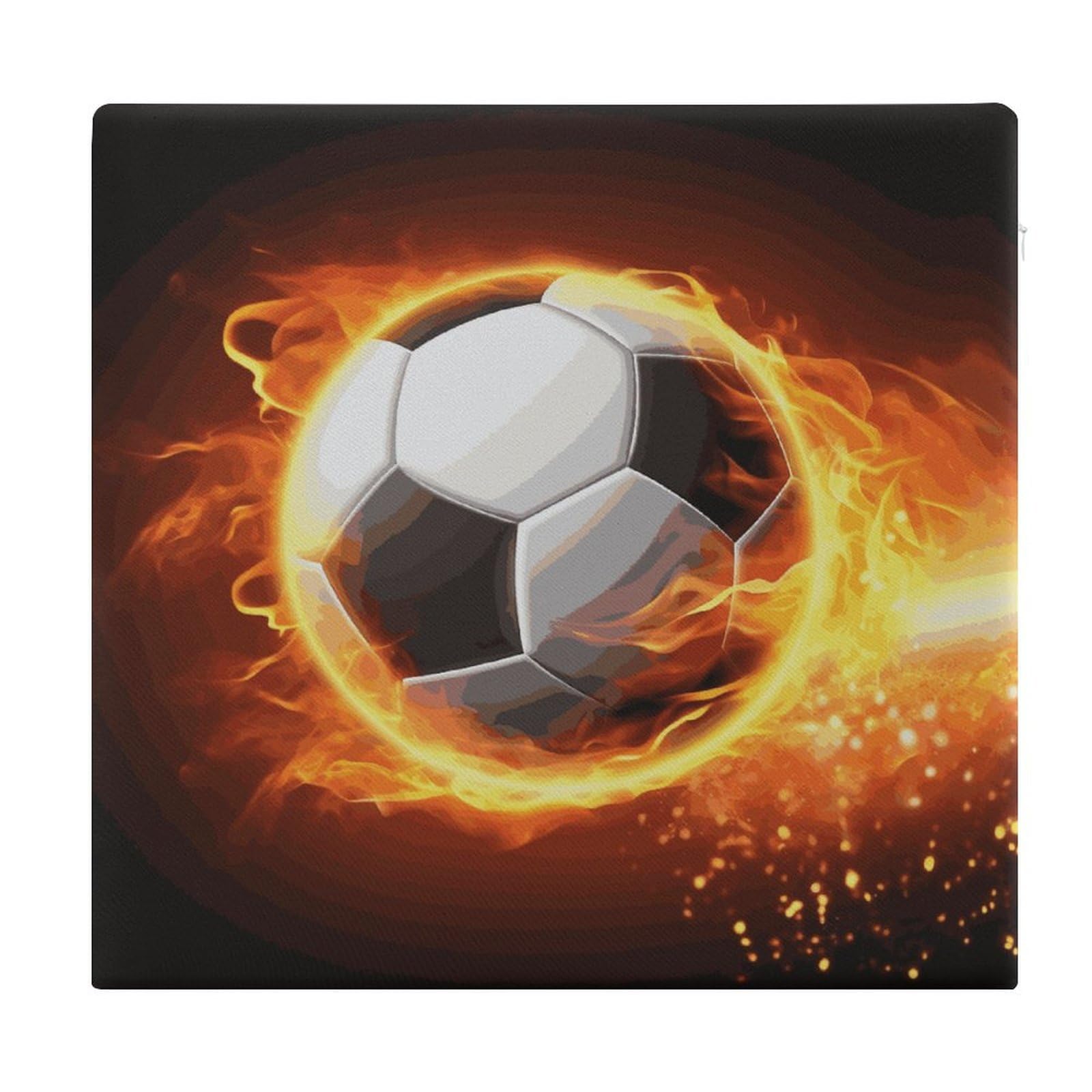 Adfgyerh Style Soccer Flame(1) Cushions Memory Foam For Adults, Seat Cushion Chair Pads Soft, Square Pillows For Dining, Kitchen, Office, Patio Chairs