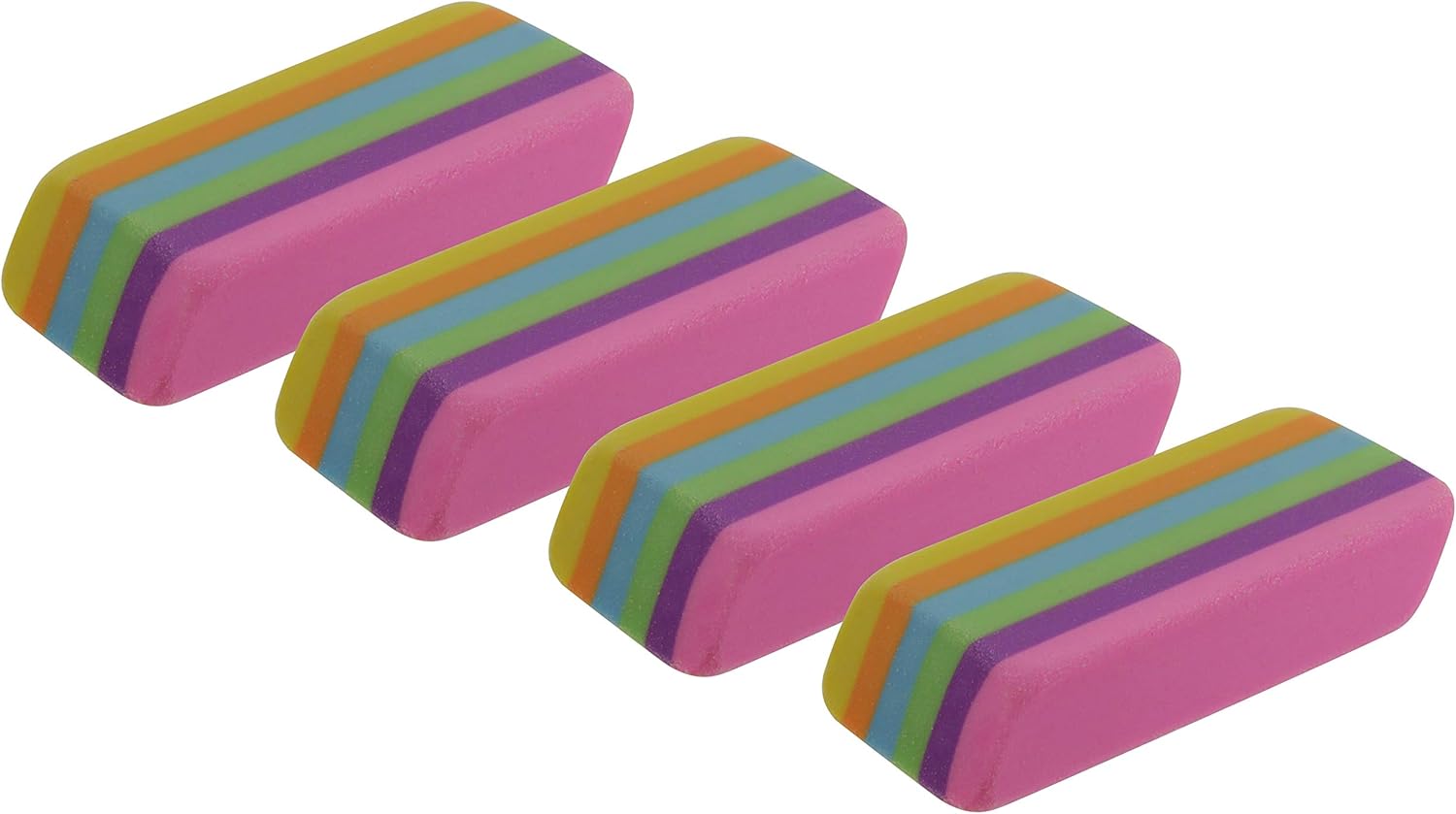 Emraw Assorted Color Rainbow Pencil Eraser Rubber - PVC & Latex Free, Safe for Fine Papers (8-Pack)