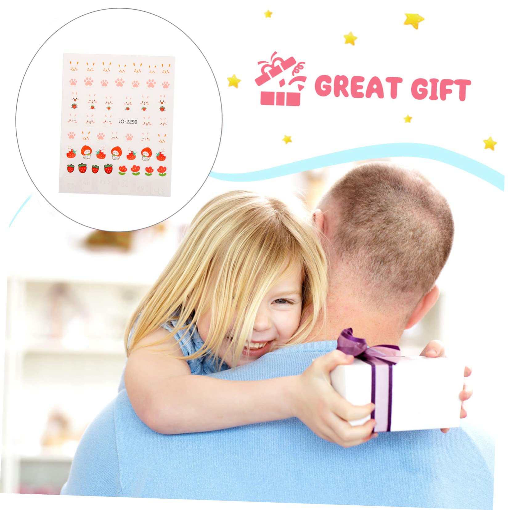 Healvian 50fogli Adesivi Per Unghie Con Coniglietti Da Stickers Pasquali Per Decorazioni Unghie Facili Da Applicare Materiali Sicuri e Leggeri Per Nail Art Perfetti Per Festività e