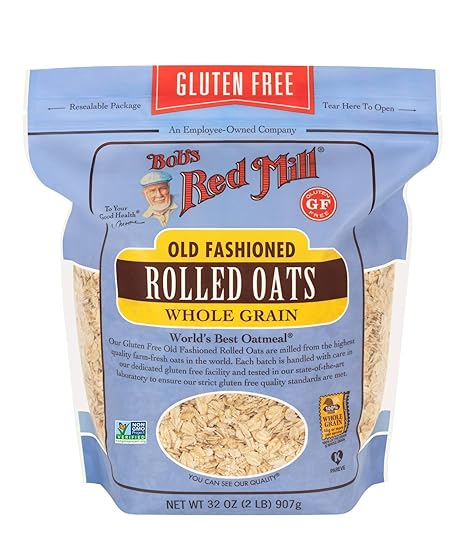 Bob's Red Mill Old Fashion Gluten Free Rolled Oats 907Gm Whole Grain Non - Gmo Healthy Breakfast Cereal