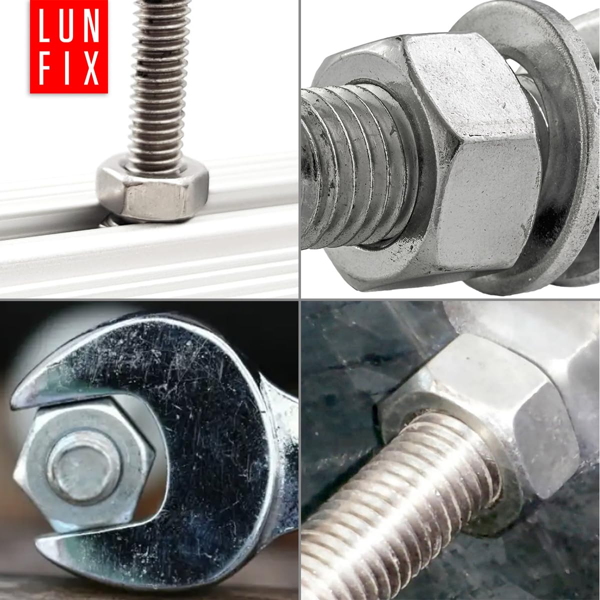 Gewindestangen Set M8 x 1000 mm 10 Stk mit Muttern und Unterlegscheiben Gewindestab DIN 976 Klasse 4.8 verzinkt Sechskantmuttern DIN 934 Karosseriescheiben DIN 9021 Befestigungssatz für Bau Handwerk