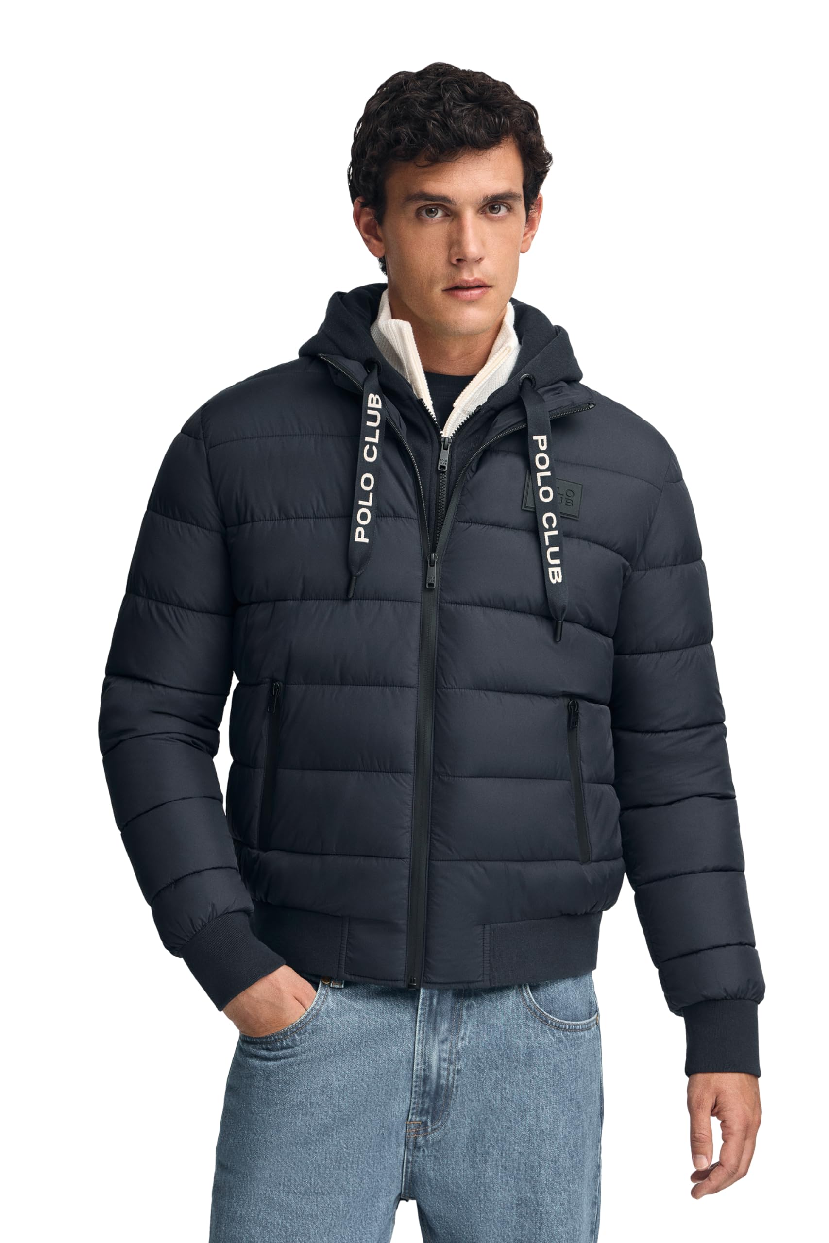 Polo Club Herrenjacke mit Reißverschluss Logo – Regular Fit – Taschen