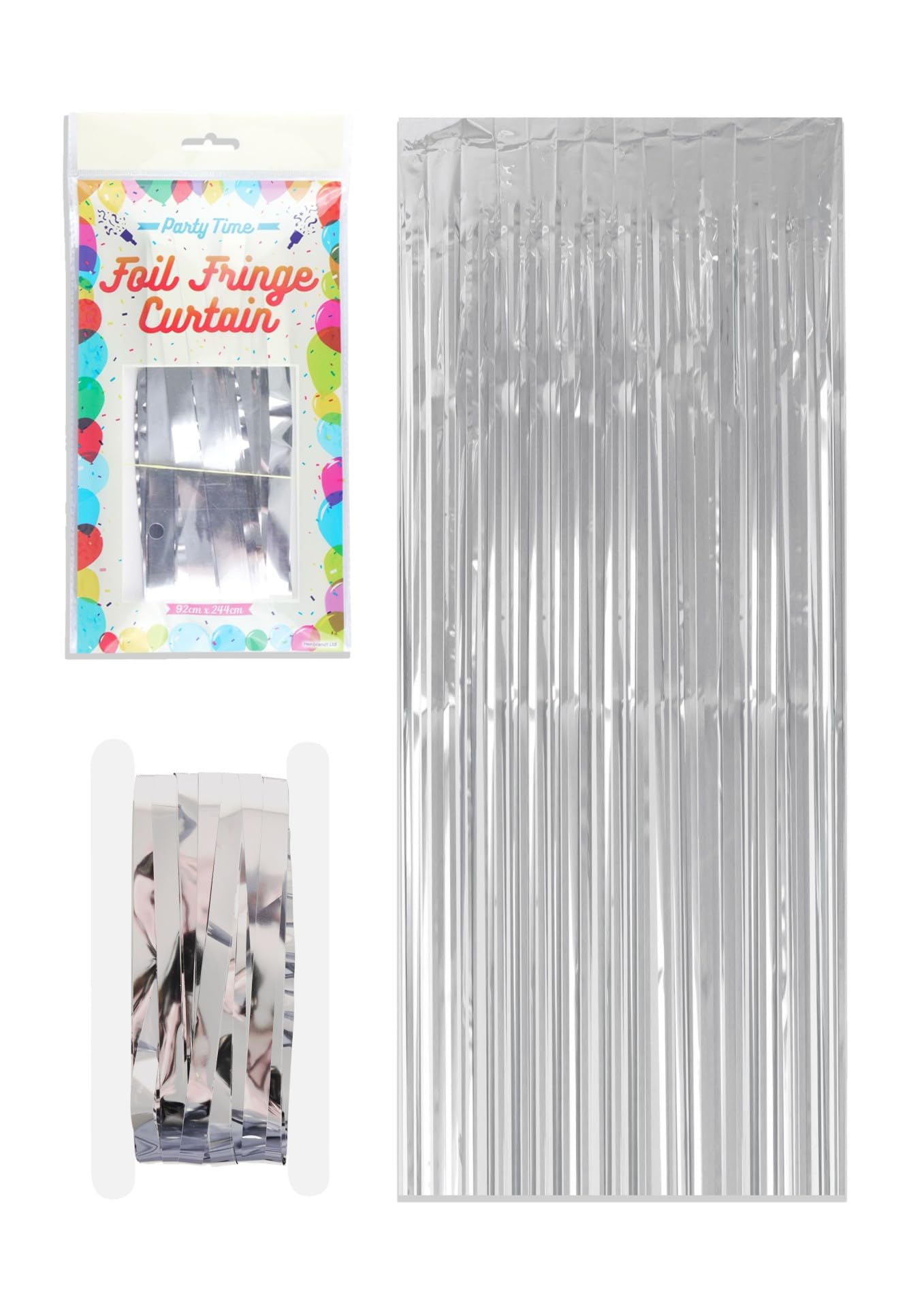 HENBRANDT Silver Foil Curtain - 8ft x 3ft - Door Decoration